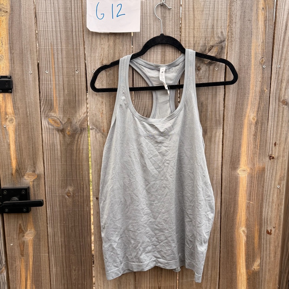 lululemon athletica Light Gray Racerback Tank Top Size 10
